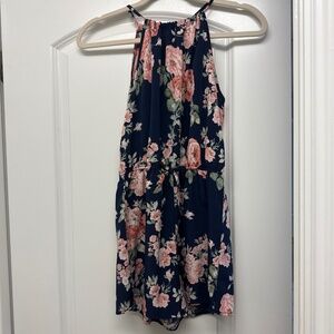 Blue floral romper